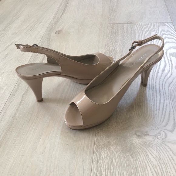 Xappeal Shoes Xappeal Nude Sling Back Platform Heel Pumps Poshmark